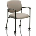 United Chair Co Guest Chair, w/Arms/Casters, 24-3/4inx23inx32-3/4in, Putty/Black UNCBR32CCP09